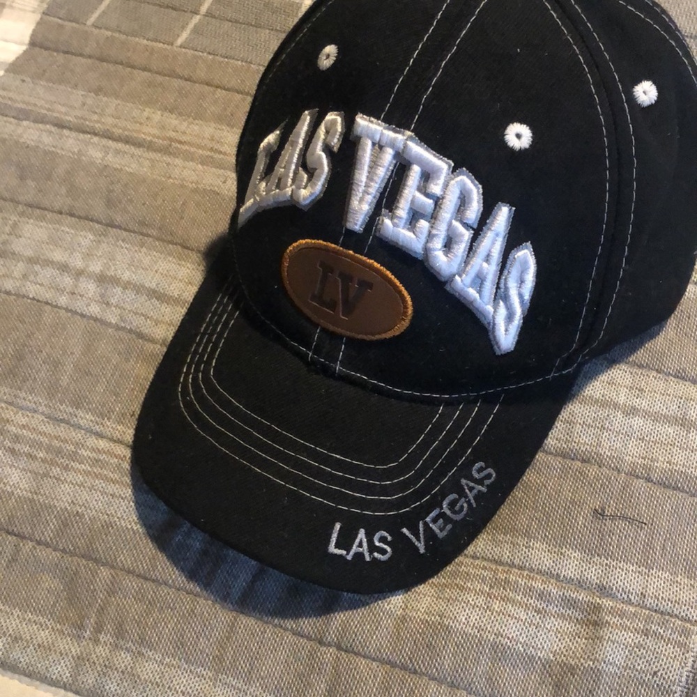 Black and silver Las Vegas hat